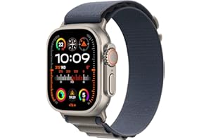 Apple Watch Ultra 2 (49 mm GPS + Cellular) Smartwatch avec boîtier en titane robuste et Boucle Alpine bleu - Medium. Suivi de l’activité physique, GPS haute précision, bouton Action, neutre en carbone