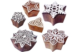 ROYAL KRAFT Henna Legno Timbro Originale Stella Designs Stampa Blocchi (Set di 6)