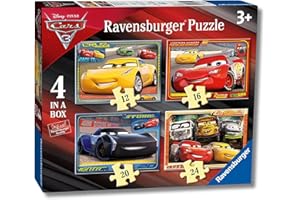 Ravensburger - Puzzles Disney Cars 3 4 Pack | Puzzle Bambini 3 Anni In Su | Regalo Bimba 3 Anni In Su 72 Pezzi | Puzzle Bambini 19 X 14 Cm | Puzzles Stitch Bambina