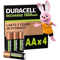 Piles Rechargeables Philips AA - Lot De 4 - 1300 MAh NiMH - Jusqu'à 1000 Recharges - 13