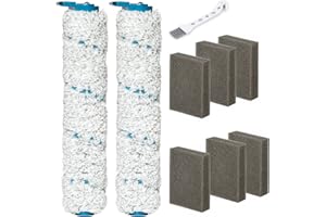 BIHARNT Zubehör-Set für Leifheit Akku Saugwischer Regulus Aqua PowerVac Nassauger LH11914 LH11922 LH11923 (2 Pack Mikrofaserwalze + 6 Pack Filter)