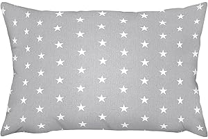 GLOCAL BERLIN Amilian Kissenhülle Kissenbezug Zierkissenbezug Kopfkissenbezug Kinderwagendecke 40x60 für Dekokissen Kissen deko Kinder Baby Deko Sternchen Grau