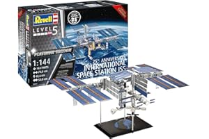 Revell Kit de modélisme I Coffret Cadeau 25th Anniversary ISS Platinum Edition I Station Spatiale int I 250 pièces I Échelle 1:144 I pour Enfants et Adultes à partir de 13 Ans