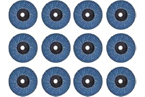 NIYATA 12 sztuk krążków wachlarzowych, ściernych, ściernych, 75 mm, ziarnistość 120, tarcza lamelowa, do metalu, stali, drewna, tarcza szlifierska, mop szlifierski, płyta do szlifowania, kolor niebieski