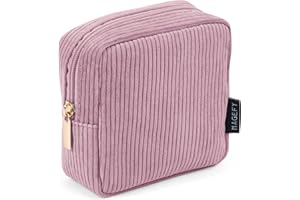 MAGEFY Kleine Make-up Tasche für Geldbeutel Mini Make-up Pouch Cord Kosmetik Tasche für Frauen Mädchen (Rosa)