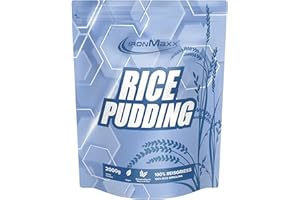 IronMaxx Rice Pudding - 2000g | Farine de riz instantanée de qualité pour pudding au riz | Pudding végétalien faible en graisses et sucre