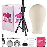 Neverland Beauty & Health 22 Inch Wig Head Stand Tripod, with Canvas Wig Head, Mannequin Head for Wigs, Manikin Canvas Head B