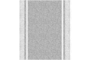 HomeLife Tappeto Cucina Antiscivolo Lavabile in Vinile 52X240 Made in Italy | Passatoia Antimacchia in PVC Interni ed Esterni Stampa Effetto Lino Grigio | Tappeti Runner Lungo in Gomma [240 cm]