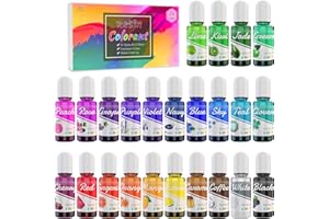 DECORROM Colorant Résine UV/époxy - 24 Couleurs Pigment Liquide - Colorant Concentré pour Coloration Résine, Fabrication Bijoux - Teinture pour Peinture, Artisanat - 24 x 10ml