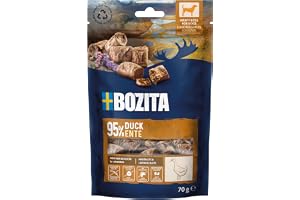 BOZITA Meaty Bites hundsnacks med 95% anka 70 g – enhand portionerbara, smakintensiva godis utan spannmål, utan kyckling och