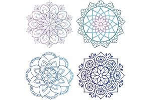 Gorgecraft 4 stili 16cm Mandala Decalcomanie Della Finestra Fiore Statico Della Vita Adesivo Porta Scorrevole In Vetro Aderisce Pellicola In Vinile Impermeabile Primavera Camera Da Letto