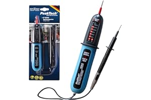 PeakTech P1094 – Digitaler 2-Poliger Spannungsprüfer AC/DC von 12V bis 400V – Hochwertiger Stromprüfer mit LED-Anzeige und akustischem Warnsignal – Spannungsmesser mit IP54 Schutzklasse – CAT III 400V