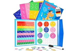 EITEYI Montessori Magnetic Book Fraction Puzzle for Children, 3D Shapes Maths Game, Fractions Resources for Children, Educational Science Kits for Elementary School Math Manipulatives,Tools for Fractions