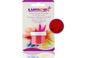 ‎DEKOZAUBER24 Dekozauber24 Lebensmittelfarbe Pulver, fettlöslich, 2-4g Dose für Fondant, Marzipan, etc. Backzubehör Tortendekoration (Kirsch-Rot)