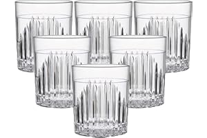 BRYNA BY AMZ BETTER BRYNA - Set 6 Piezas Vasos Milano D.O.F. 40 Cl en Policarbonato (Plástico Rígido), 100% Design Italiano, Vasos Irrompibles, Copas Vino Reutilizables y Lavables en Lavavajillas, Transparente