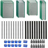 68 Double Sided Perforated Board, 20 PCB Circuit Board, 20 Male Female Boards, 40 Pin Header, 12 2P and 3P Screw Terminals, 1