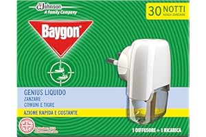 Baygon Insecticide/Diffuseur Électrique Liquide/Recharge Moustiques/Moustiques Tigres 30 Nuits Genius 2 en 1