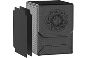 MIXPOET Deck Box kompatibel mit MTG Karten, Sammelkarten Box Kartenbox für 110 TCG Karten, Inklusive 2 Premium Kartentrenner (Schwarz)