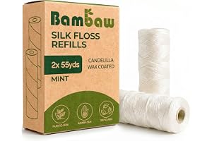 Bambaw Påfyllning av sidentråd | Tandtråd utan plast | eko tråd | Biologiskt nedbrytbar