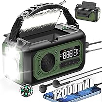 12000mAh Noodradio, Multifunctionele AM/FM Weerradio, 2 12000mAh Noodradio, Multifunctionele AM/FM Weerradio, 2