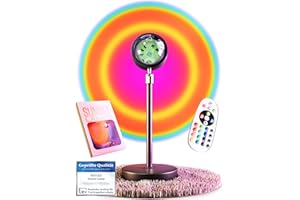 HEYLED® Sunset Lamp – 16 Farben LED Sunset Lampe - Inkl. EBOOK - Mit Fernbedienung für Farbwechselsteuerung und ein angenehmes Sonnenlicht