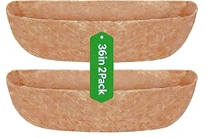 Stepfowarder Trough Coco Replacement Liners 2PACK, 90cm/36inch Semi-Oval Coco Liner, Natural Coco Fiber Liners for Plant Flower and Window Box & Hanging Trough Planters (Semi-Oval 90cm/36in - 2PACK)