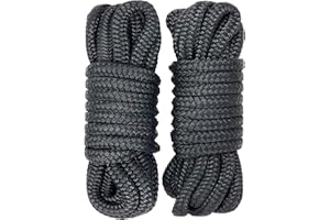 Shaddock Double-Braided Nylon Dock Lines -25ft/50ft Premium Docking Lines with 12 inch Eyelet Boat Mooring Line Anchor Rope Dia: 3/8 inch 1/2 inch 5/8 inch