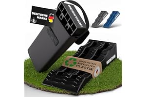 WERKTHOR Cales pour Camping-Car (Noir) - [Jeu de 2] Cales Stables pour Caravanes et Camping-Cars | Cales pour Camping-Car pour Une Mise à Niveau Sûre [<3t] - pour Toute Surface - Sac Inclus