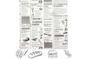 YOUTHLOXUS 200 Pcs Greaseproof Paper, 18 x 18cm Greaseproof Paper Sheets, Personalized Fashion Newspaper Printing Style, Suitable for Cakes, Bread, French Fries, Sandwiches, Pizzas, Burgers, Hot Dogs