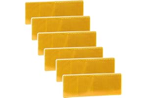 CKDSA 6 Piezas Catadioptrico Adhesivos 148 x 48 mm Ojo Gato Rectangular Reflector Remolque naranja rectangular lateral triángulo reflector coche mezcla universal para Camiones Trailer Caravanas Remolques
