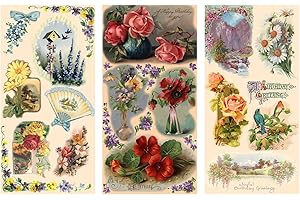 Decoupage Paper Pack (12 sheets A4 / 8x11) Flowers Landscapes Garden FLONZ Vintage Ephemera by Flonz