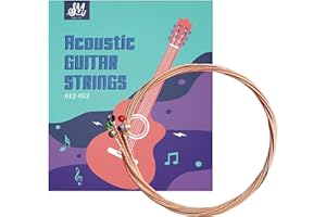 SURPASSMUSICA Guitar Strings Classical Guitar Strings Acoustic Guitar Copper Coated String for Classical, Concert & Acoustic Guitar - 6 String Set Including 2 Picks Thickness 12-53