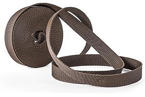 IdeaGenesis - Cinta para Recogedor de Persianas Enrrollables | Cuerda de Repuesto para Carrete de Toque Suave y Rígido | Resiste Rayos UV y Abrasión (Marrón, Cinta 20mm)