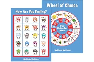 MY MOODS, MY CHOICES How are You Feeling? und "Wheel of Choice"-Poster; 20 verschiedene Stimmungen/Emotionen; Bildungs-/Lernwerkzeug; inklusive 2 Poster