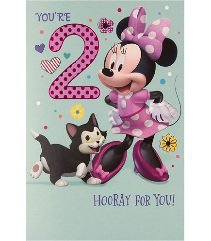 Geburtstagskarte Für Mädchen Zum 6. Geburtstag – Minnie Mouse Design Mit Glitzerfolie, Inkl. Umschlag