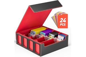 Hot Bee Card Deck Box do MTG, 4-poziomowe pudełko do przechowywania 2400 kart, pudełko na karty kolekcjonerskie Pokemon, Yugioh, TCG, Magic The Gathering Commander Deck z 4 regulowanymi przegródkami