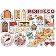 A5 Sticker Sheet Morocco Vinyl Stickers - Country Landmarks Holiday Stamp Summer Map Flag Travel City Luggage Scrapbooking #79017