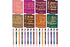 WWmily 32Pcs Christian Gift Set Bible Verse Notebooks and Pens Bulk Journal Christian Notebooks Ballpoint Pen Religious Gift Inspirational Scripture Gifts for Him Her Church Coworker School Supplies
