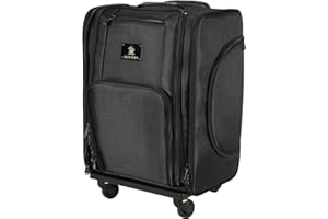 LUVODI Maletin Maquillaje Profesional Ruedas: Maleta Trolley Maquillaje de Nylon Carro Organizador Cosmetico Grande para Viaje Manicura Peluqueria Estetica Color Negro