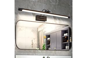 Kinkiet ścienny MantoLite 8W, Oświetlenie Lazienkowe Lustro LED z Obrotową Głowicą Lampy I Przełącznikiem Pociąganym Do Restauracji Hotelowej CRI90 +, Ramię Lukowe, 3000K Ciepłe Białe Lampki Nocne do Czytania (Czarny 60 CM)