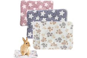 CVASNF 3 Stück Kaninchen Bett, Warme Flauschige Kleintier Plüschbett Meerschweinchen Bett Kleine Tiere Zubehoer für Kaninchen Chinchilla Eichhörnchen Meerschweinchen