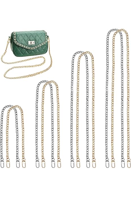 Set 4 Catene Per Borse In Oro - Cinghie Di Ricambio Con Moschettoni Per Borse A Tracolla - Foto 4