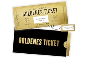 ‎RUDIS TINY GOODS Golden Ticket - Voucher to Fill Yourself with Scratch Sticker and Packaging - Gift for Best Friend or Boyfriend, Personalised Gift Voucher for Birthday (Black)