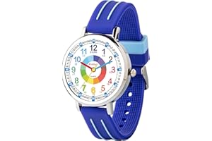 KIDDUS Zegarek dla dzieci 5-10 lat. Zegarek edukacyjny, analogowy zegarek dla nauczyciela czasu z ćwiczeniami, aby nauczyć się odczytywać czas.