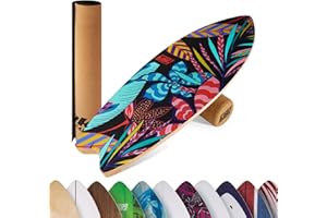 BoarderKING Balance Board Wave - Tavola di Equilibrio per Surf e Skate Indoor, Tavola Propriocettiva per NeuroMuscular Response Training, incl. Tappetino Protettivo