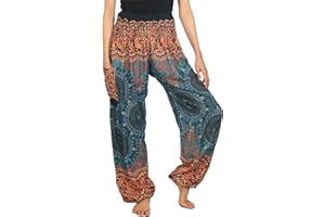 Lofbaz Harem Pants for Women Yoga Boho Hippie Clothing Womens Palazzo Bohemian Pajama Trousers Beach Indian Gypsy Genie Clothes