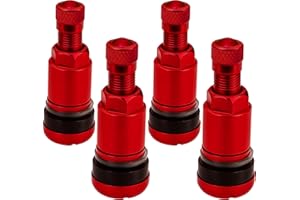 ‎C CARBONADO 4 Stück 11,3mm Aluventil X1 Series Red Edition PKW Universal Ventil Felgenventile Rot Metallventil Leicht