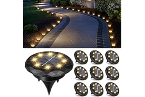 Solpex 10 luces solares para jardín, luces solares de suelo, IP65, resistentes al agua, iluminación de patio para camino, entrada, piscina, jardín, patio (10 piezas, blanco cálido)