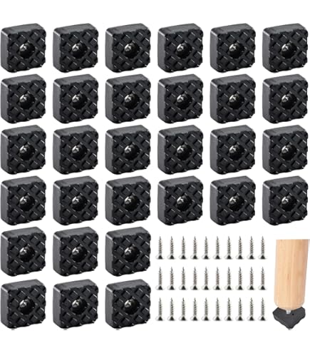30 Piedini In Gomma Antiscivolo Per Mobili - 25x23x9 Mm Con Viti Acciaio Inox - Per Sedie, Tavoli E Divani - Foto 7