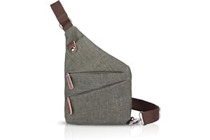 FANDARE Nouveau Sac de Poitrine Segmenté Sac d'Epaule Anti-vol Sacoche Homme Femme Sac Bandoulière Grande Sling Crossbody Bag pour Cyclisme Camping Équitation Voyage Polyester